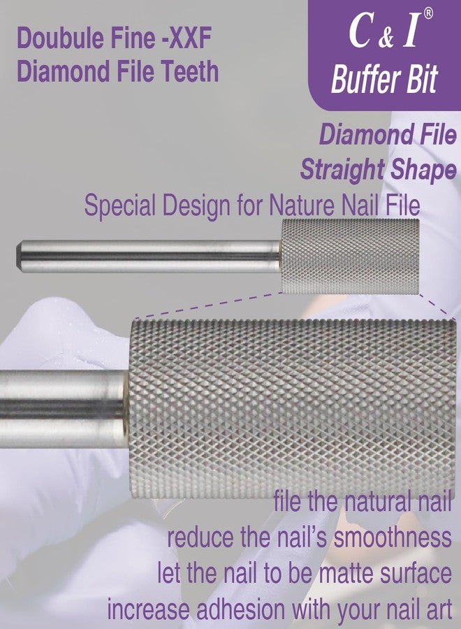 C & I Nature Nail Buffer Nail Drill Bit XXF Efile Small Barrel Diamond File-Teeth Safe for Nail Beauty Fans or Nail Techs Do Nail Art Preparation & Prep Nail Bed at Home or Nail Salon Double Hand Use - Image 2